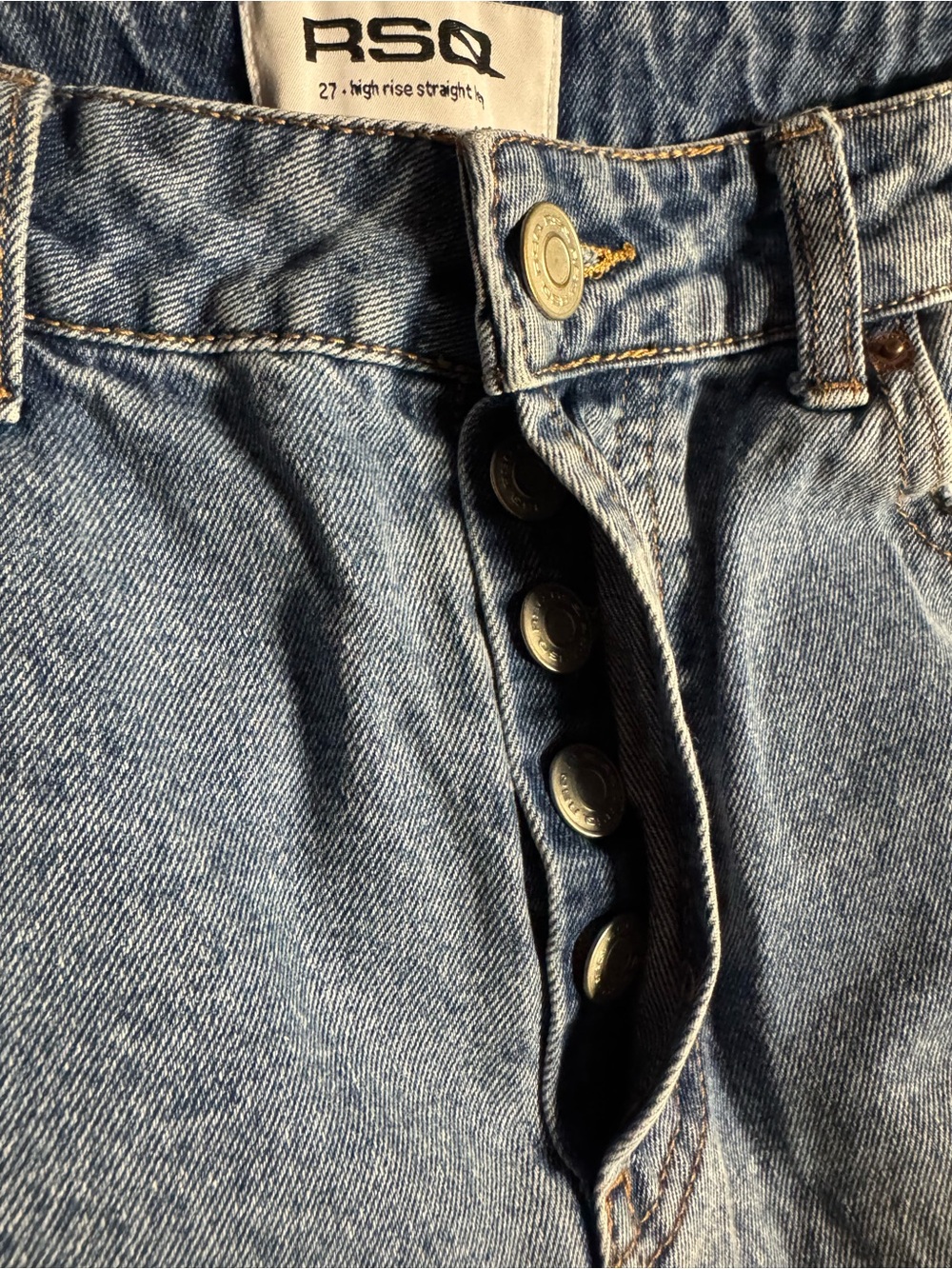 RSQ Woman’s Blue Relaxed Ripped Jeans - Picture 3 of 4